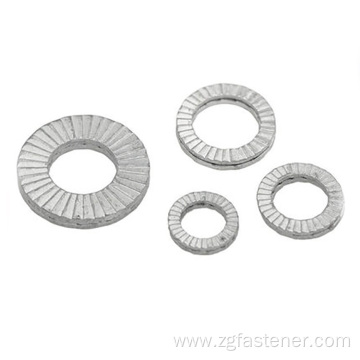 Double fold self-locking washer dacromet